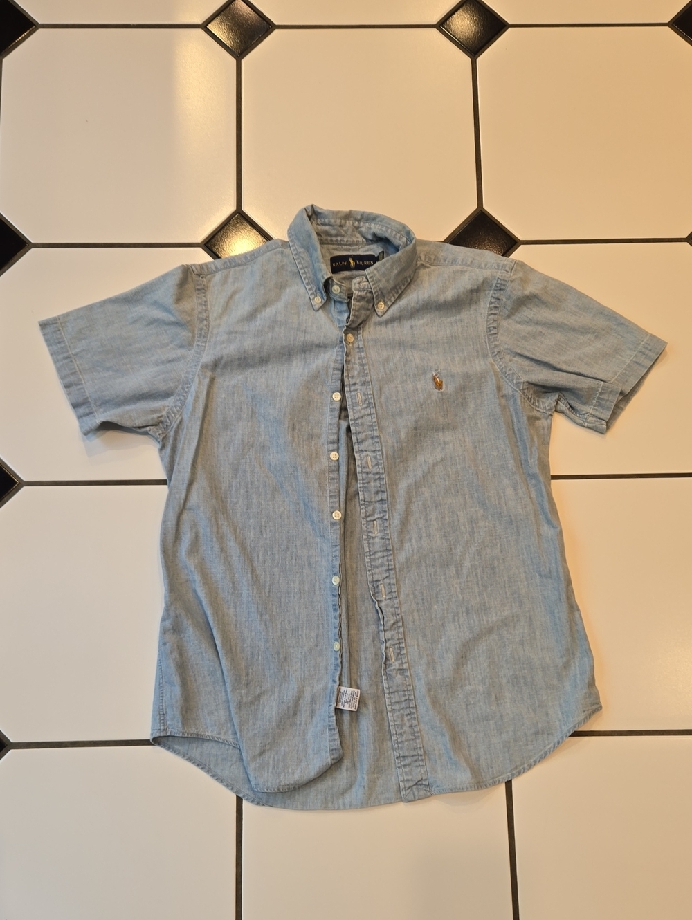 Ralph Lauren Light Blue Short Sleeve Button-Down Shirt